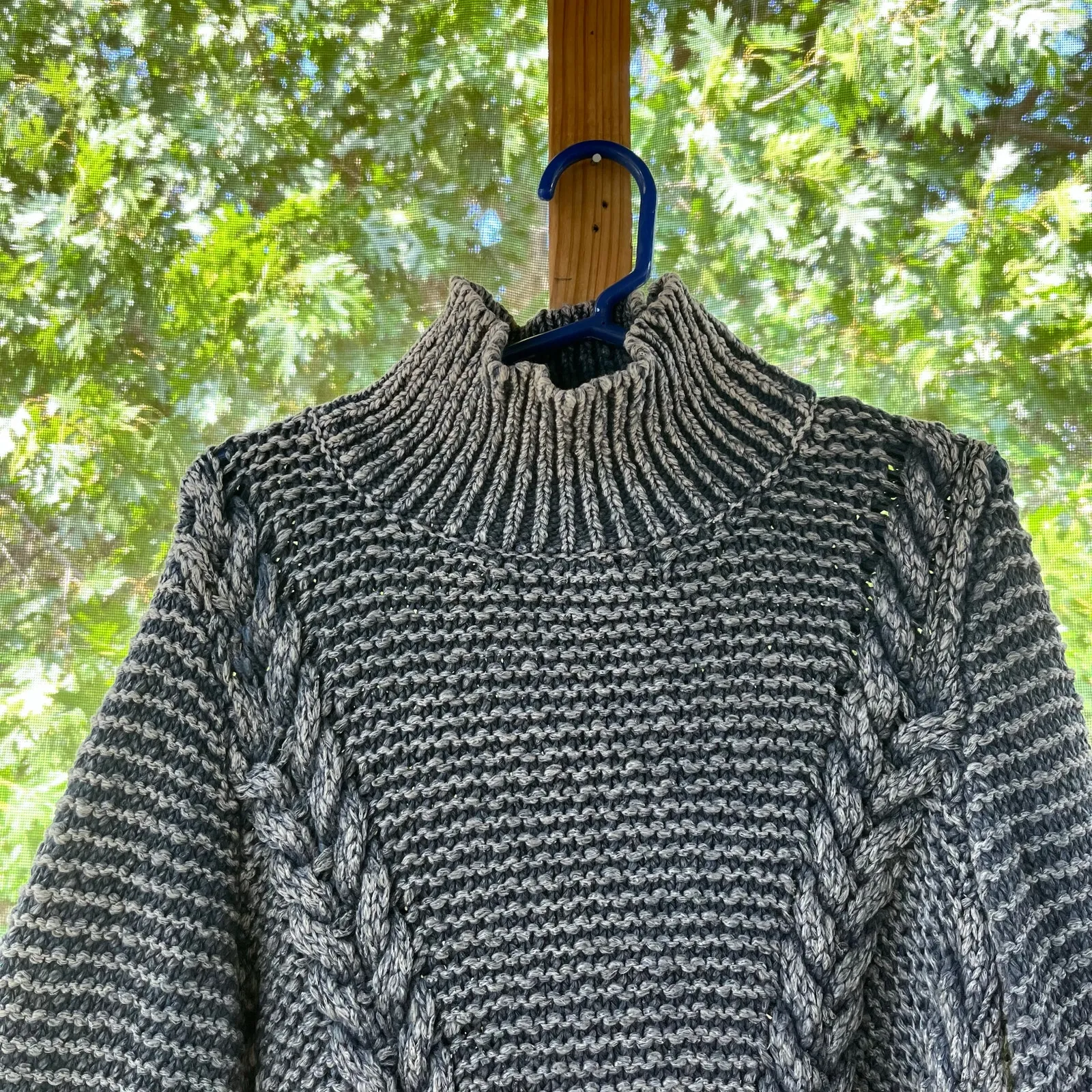 Free People Women's Back To Back Sweater Dress Blue Grey Size XS - Image 5