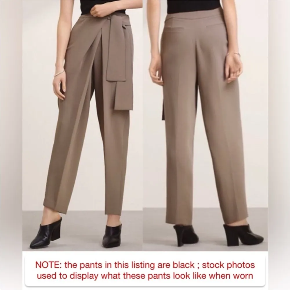 Babaton Tim Relaxed Fit Straight Leg Pants w/ Side Tie Detail - black, size 6 - Image 16