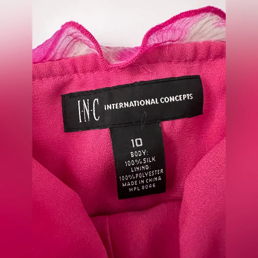 INC Vintage 90s Y2K Babydoll Prom Party Dress Mesh fairy Beachy Retro Boho 10 Pink - Image 3