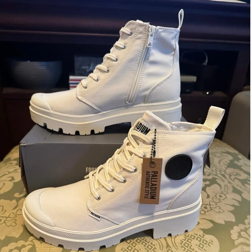PALLADIUM Pallabase Twill in White, US Womens Size 11 / Euro Size 43 New in Box - Image 11