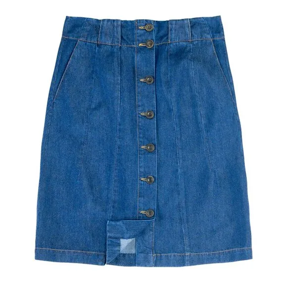 ZARA  | Button Front Chambray Skirt - Image 5