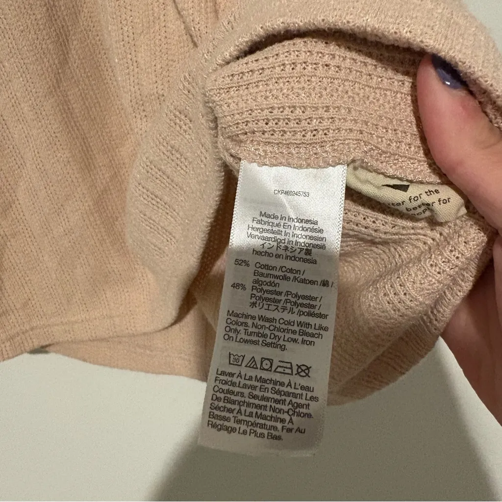 Madewell‎ Pointelle Tie Neck Tunic Top Avalon Pink Size XS - Image 5