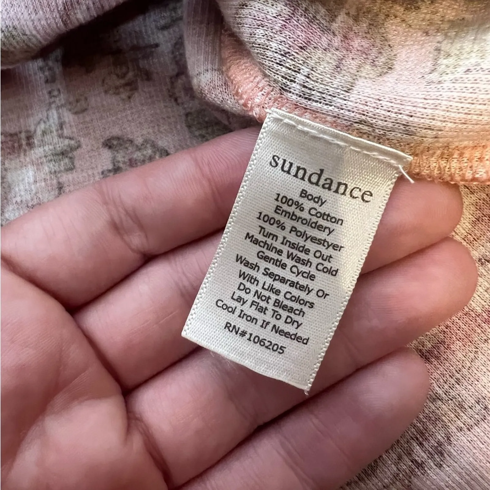 Sundance Catalog Embroidered Floral Thermal Fairy Shirt top sz M petite - Image 6