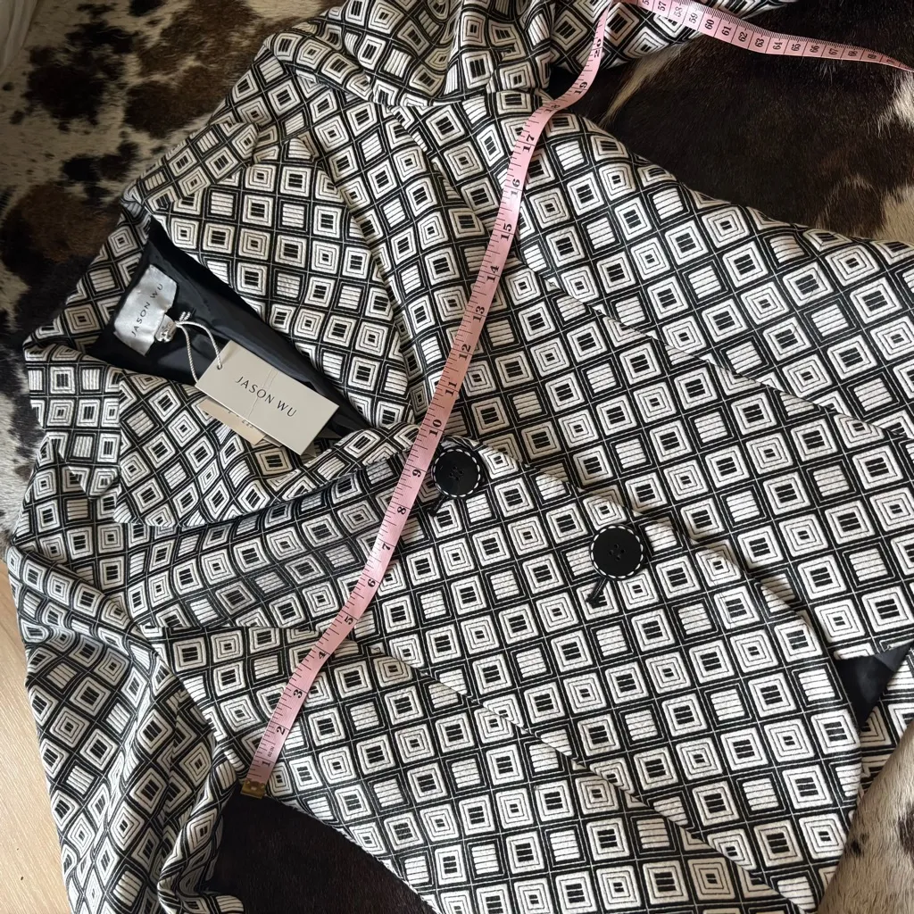 Jason Wu JAOSN WU Geometric Blazer Jacket Black White Size 8 NWT - Image 7