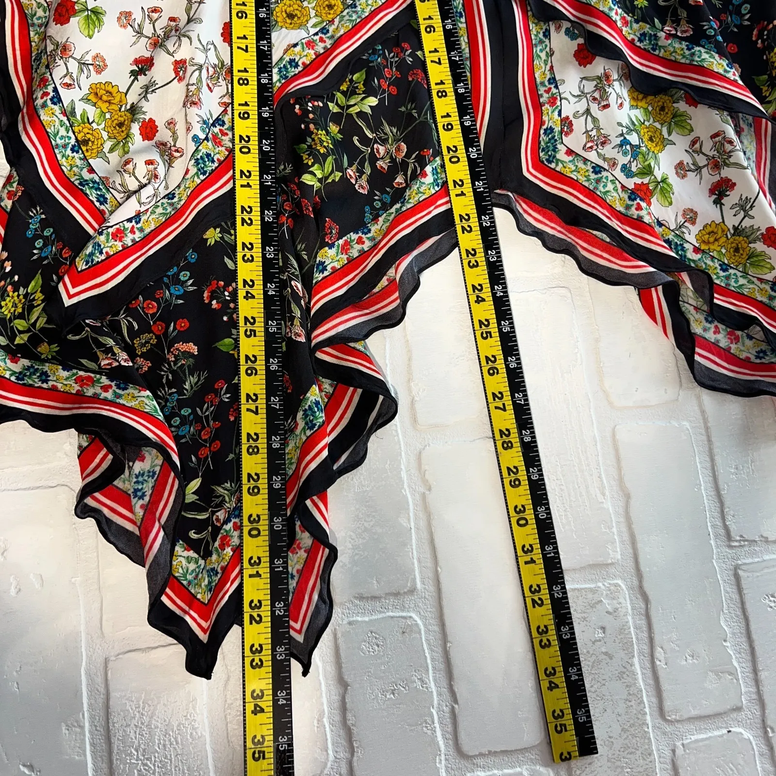 Y2K Alice + Olivia Midi Skirt 2 Multicolor Floral Tiered Handkerchief Hem Maura - Image 15