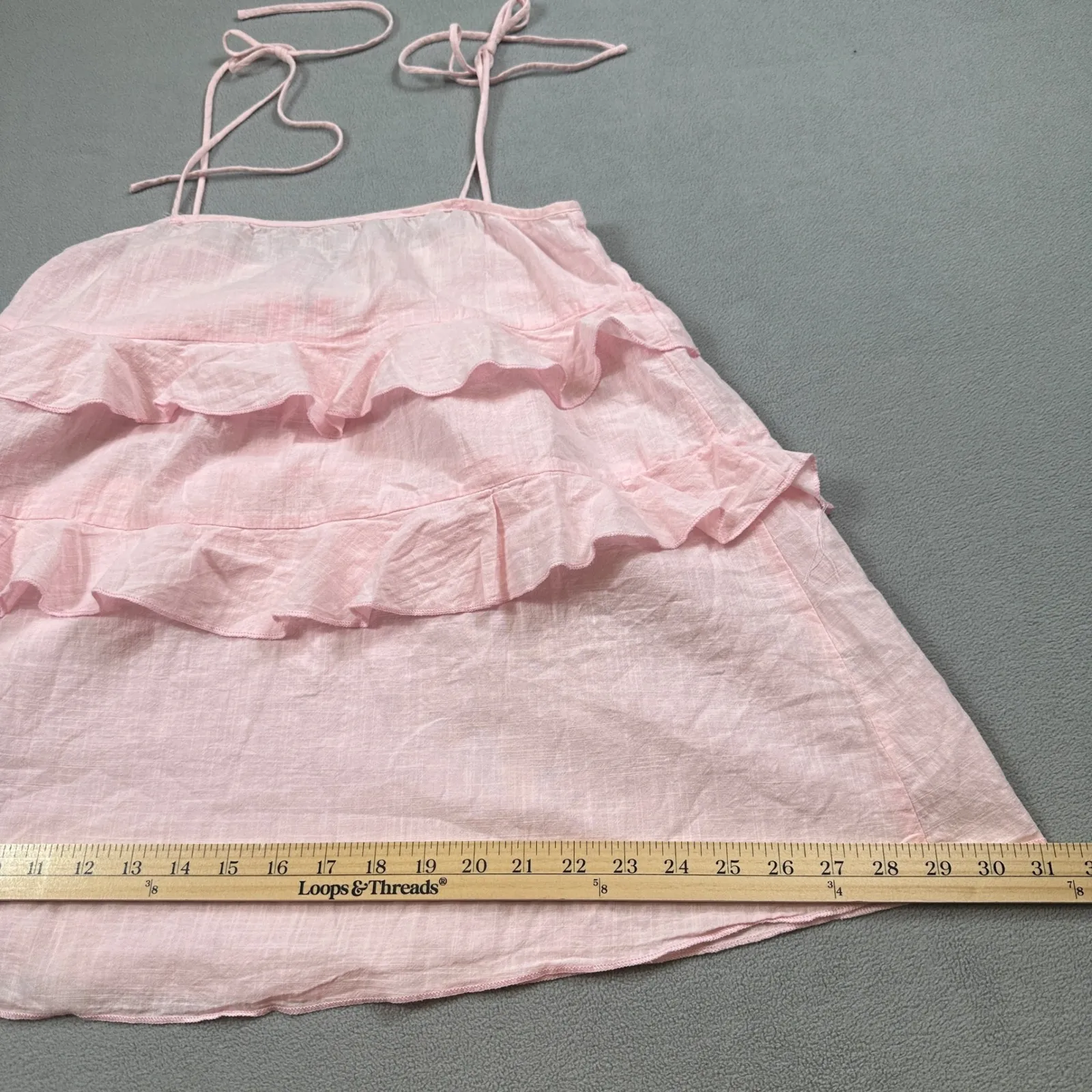NWT Edikted Mini Dress Womens S Dorothia Sheer Light Pink Ruffle Tiered Pacsun - Image 8