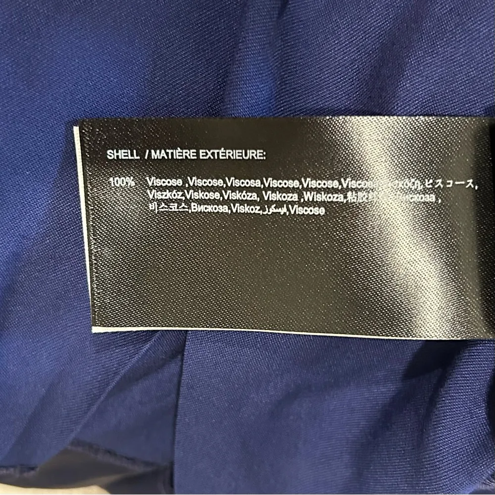 NWT SuperTrash ST Studio Navy Ruffle Off Shoulder Long Sleeve Mini Dress Size S Blue - Image 6