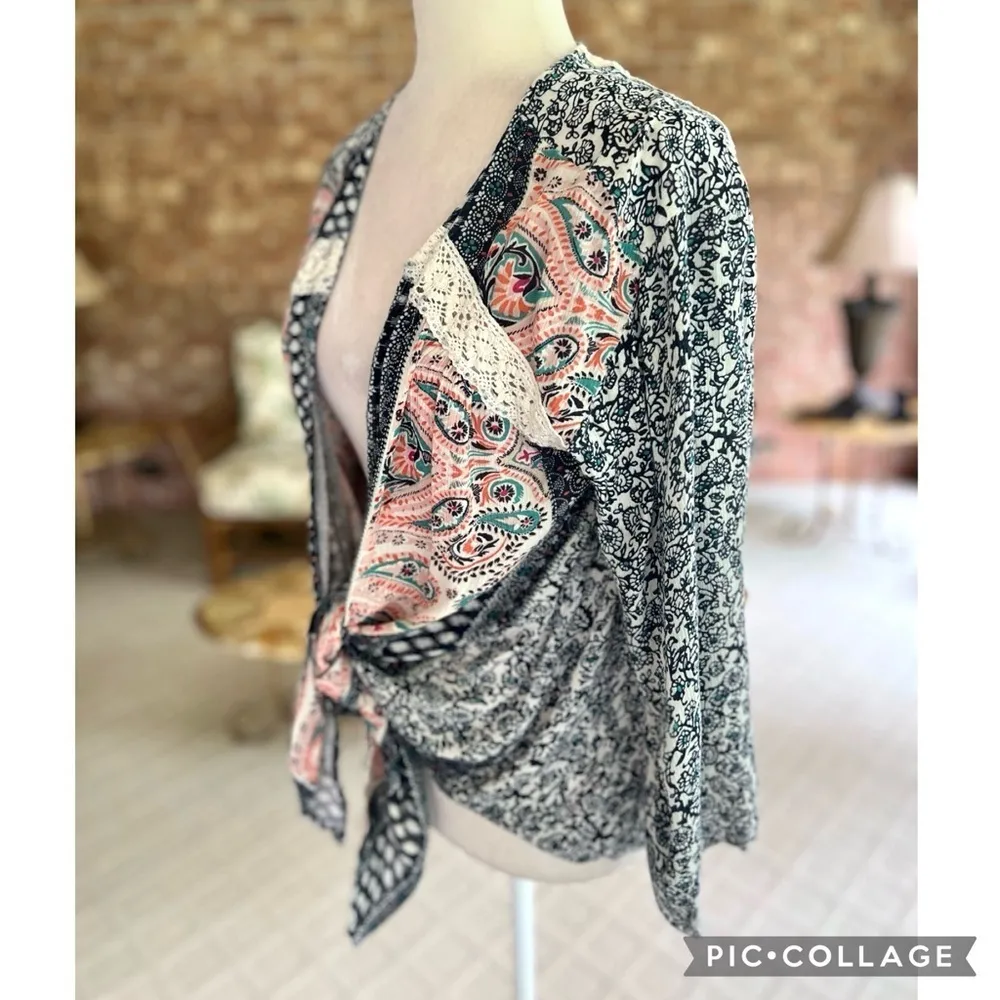 O’Neill Gale Blue Print Open Front Cardigan Wrap XS/S - Image 6