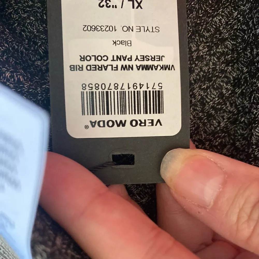 NWT Vero Moda black flared ribbed jersey pants XL - Image 9