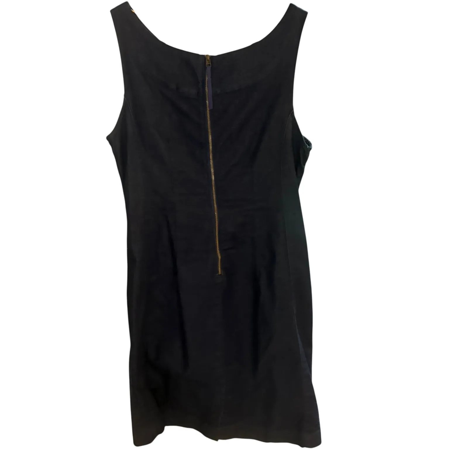 Anthropology Holding Horses Denim Dress Sleeveless‎ Tie Waist Dark Wash Size 10 - Image 3