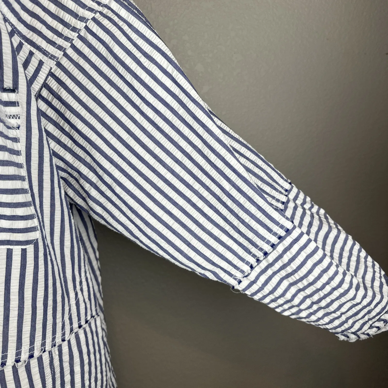 We the Free People One Of the Boys Striped Tunic Top Shirt Size M Button Cotton - Image 3