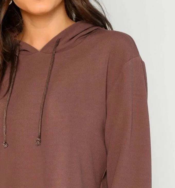 Drawstring Cutoff Hoodie Size M - Image 4