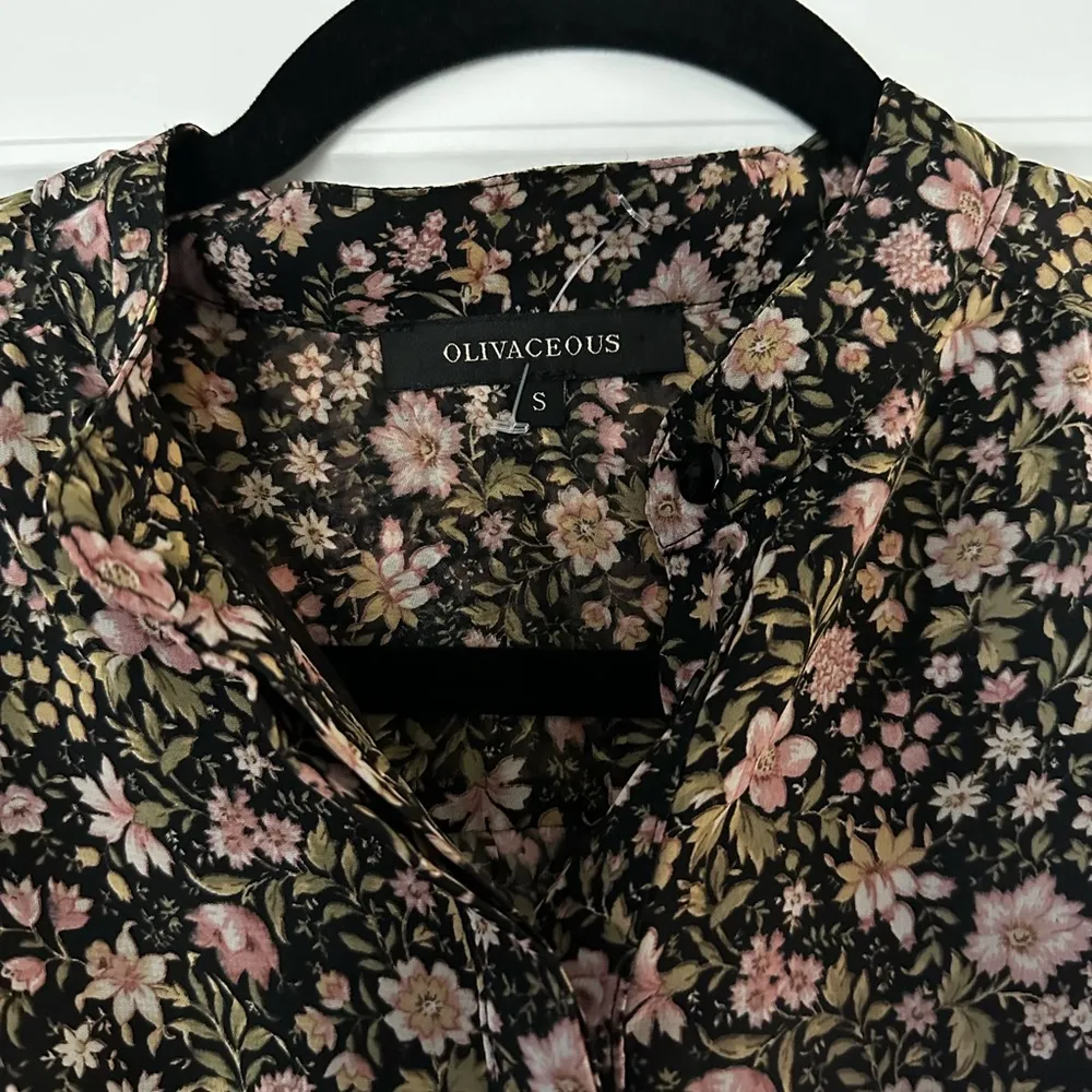 Olivaceous Floral Print Ruffle Mini Dressss Size S - Image 3