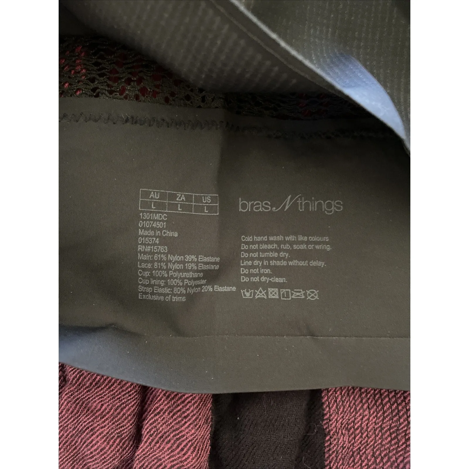 Bras‎ N Things Womens Large Black Racerback Seamless Pullover Bra Lace - Image 3