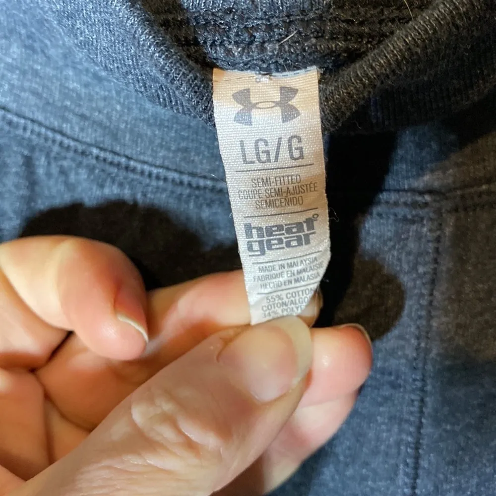 Under Armor capri heat gear loose fitting pants sweatpants size large gray​​​ - Image 3