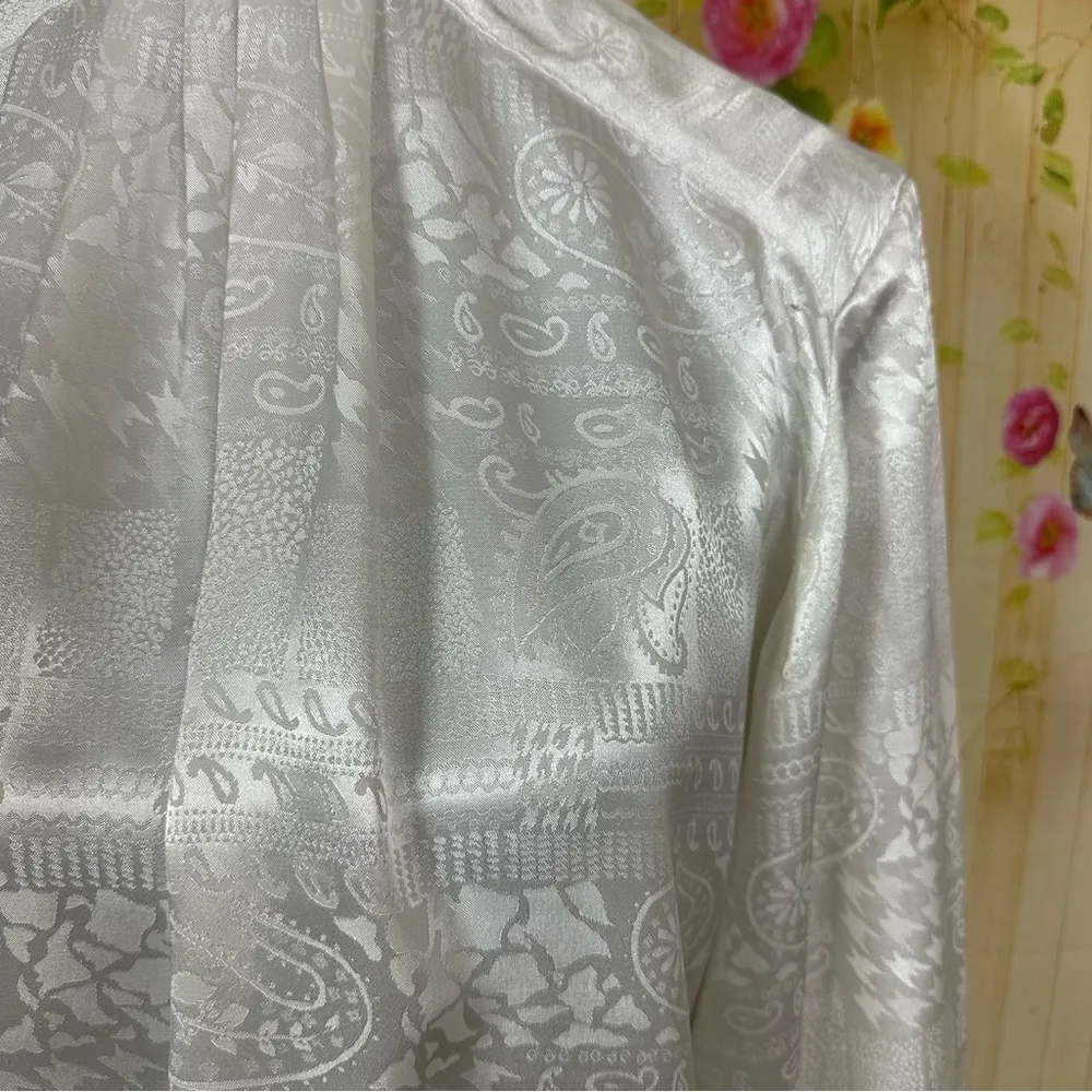 Oscar de la Renta  Expressions White Blouse Size 6 - Image 3