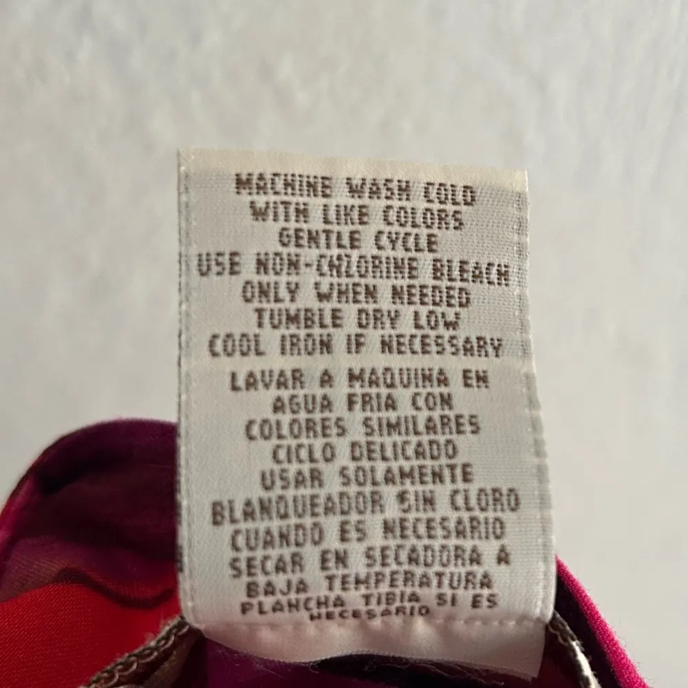 Vintage 90s tropical button down playsuit romper Sz Medium Red Purple - Image 3