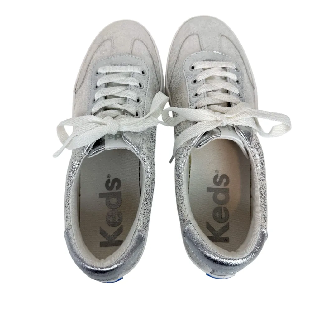 Keds‎ Jump Kick T-Toe Distressed Metallic Lace Up Sneaker Shoe Silver Size 9 - Image 5