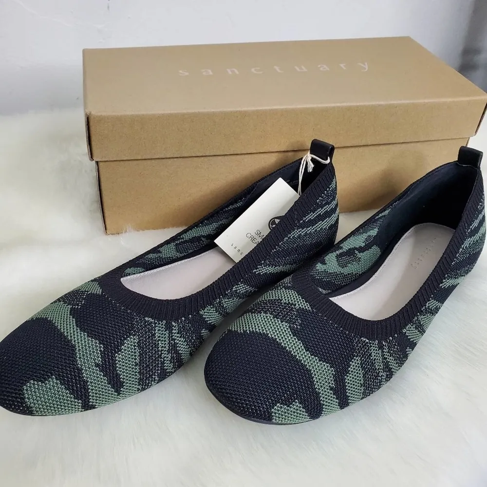 Sanctuary Social Camo‎ Knit Flat BNIB BalletCore Preppy - Image 7