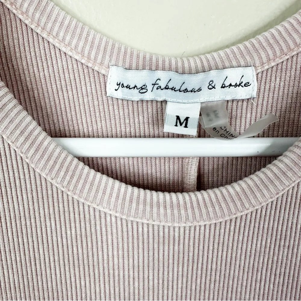 NEW Young Fabulous & Broke Midi Tank Dress Womens M Light Pink Casual Minimalist - Image 6