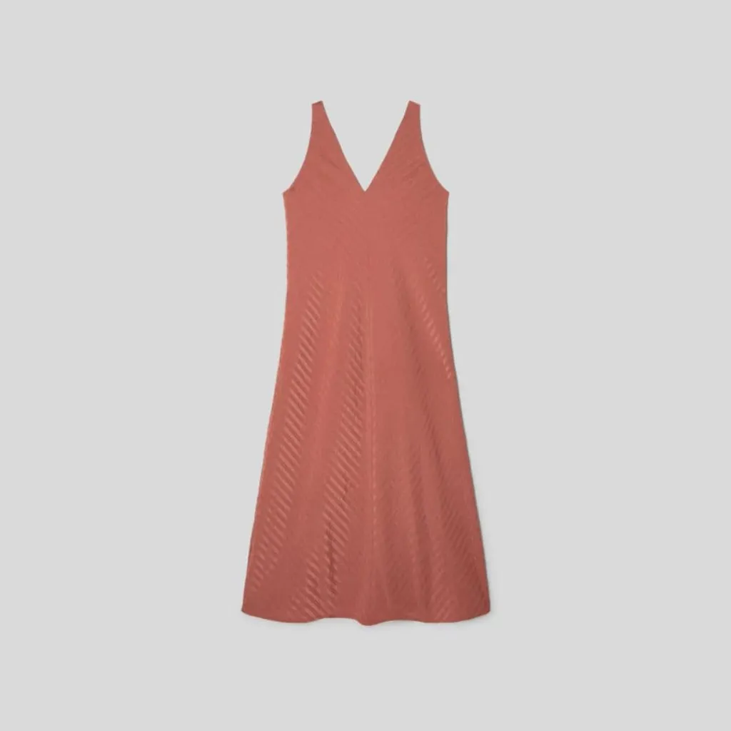 Everlane NWT Rust Colored City Striped Sleeveless V-neck Midi Dress - Image 9