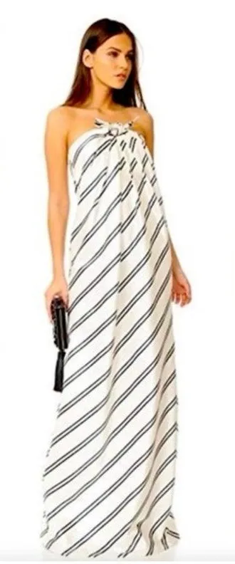 Halston Heritage Strapless Knot Front Formal Gown Boned Bodice Size 0 NWT - Image 1