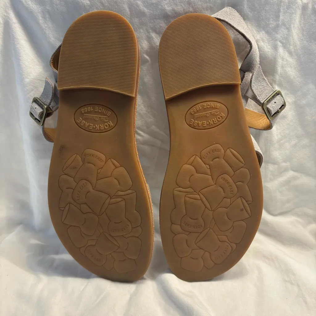 Kork Ease Nogales Sandals Size 8 Grey Suede Comfort Shoes Womens Flats Leather - Image 6