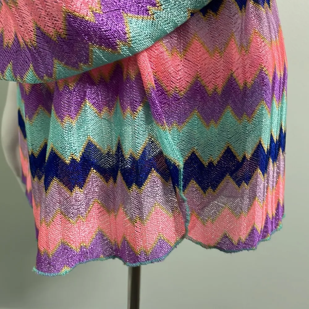 Victoria’s Secret Swim Purple Chevron Romper Cover-Up Medium - Image 6