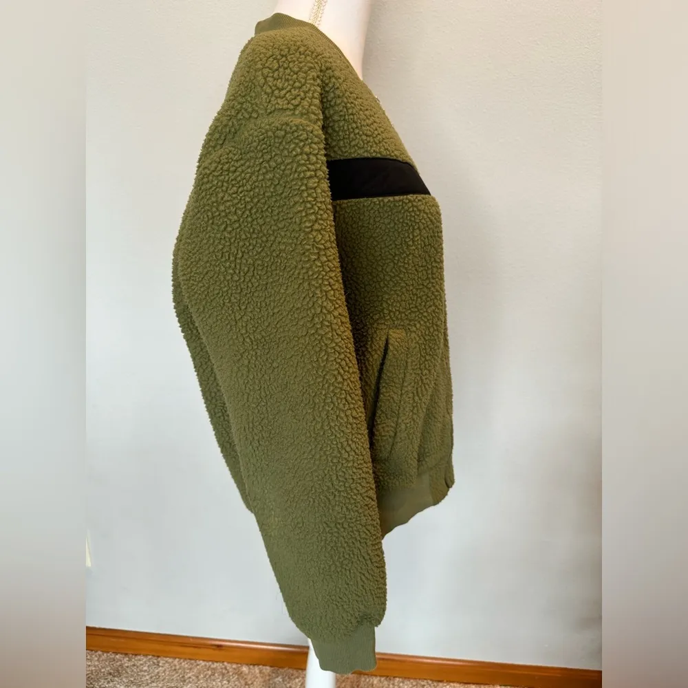 Zyia Active Olive Green Fleeced Bomber Jacket | Size L | EUC | Full Zip - Image 5