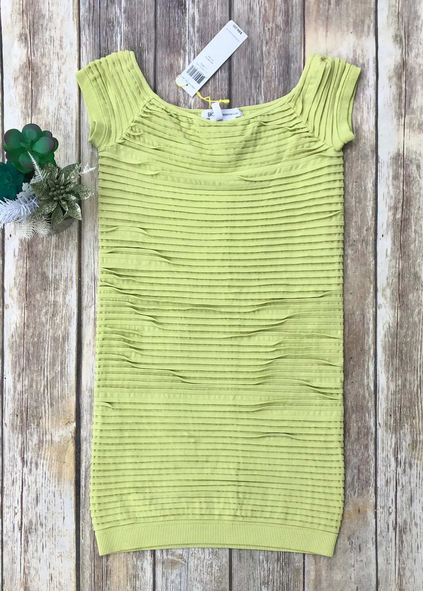 Bright Lime Sexy bandage Off The Shoulder Mini Dress - Image 2