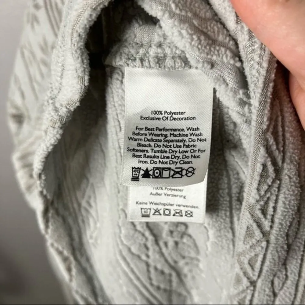 Eddie Bauer Womens Grey 1/4 Zip Fair Isle Fleece Jacket size Small Gorp Winter - Image 2