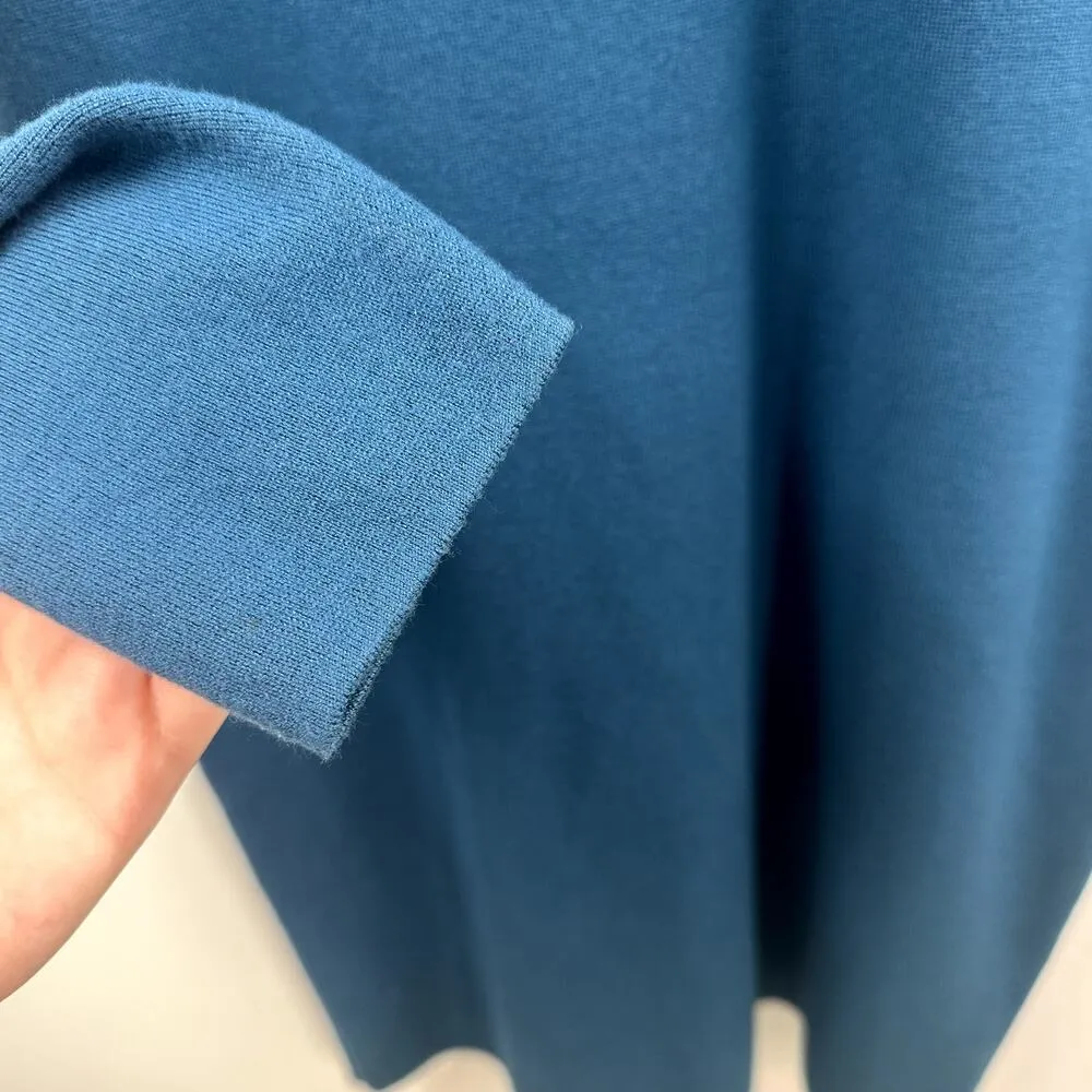 J. Jill Dark teal Blue Seamed Wool Blend Sweater Dress Long Sleeve Size Small - Image 4