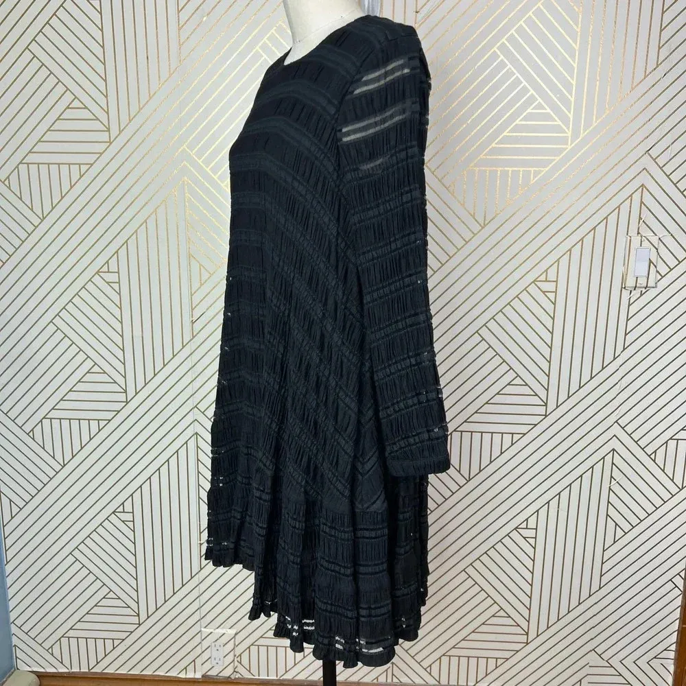 Anine Bing Viola Dress‎ Oversized Flowy Long Sleeve Stripe Black Size US XXS - Image 8