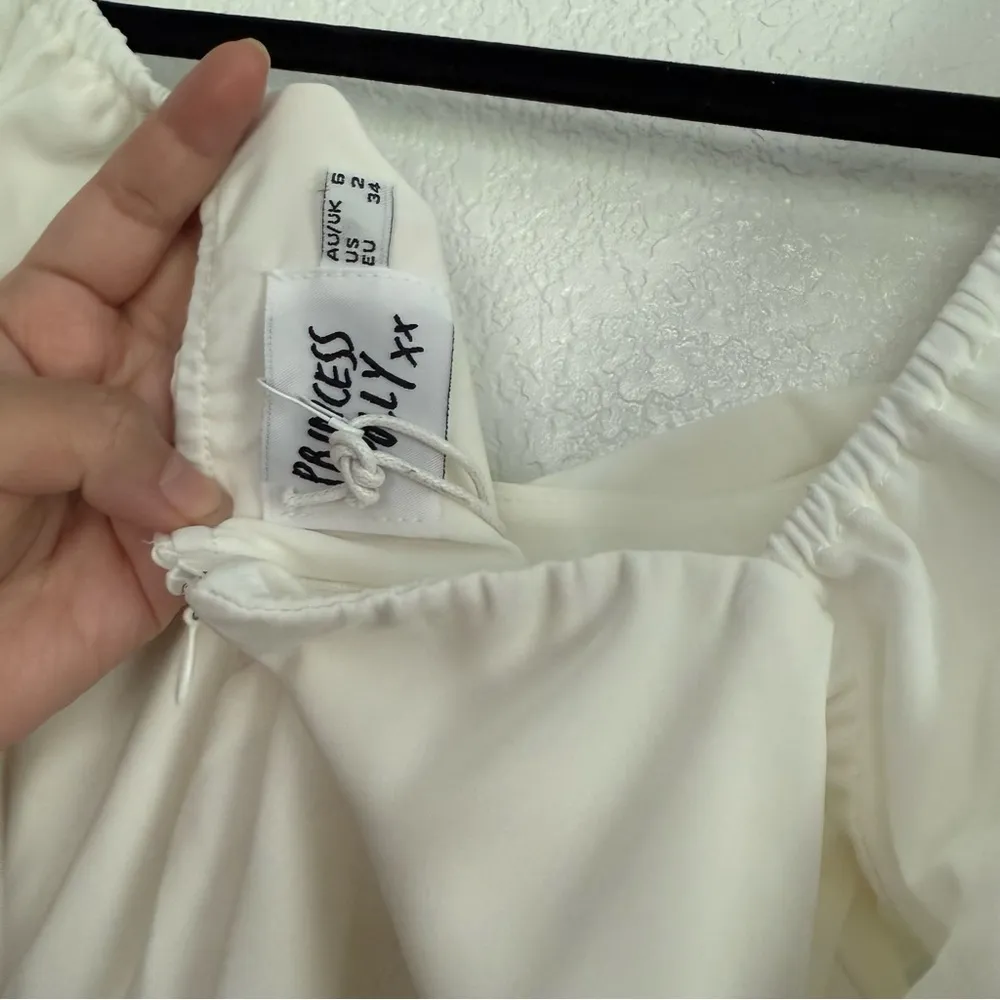 NWT Princess Polly Lillie Long Sleeve Mini Dress in White 2 - Image 6