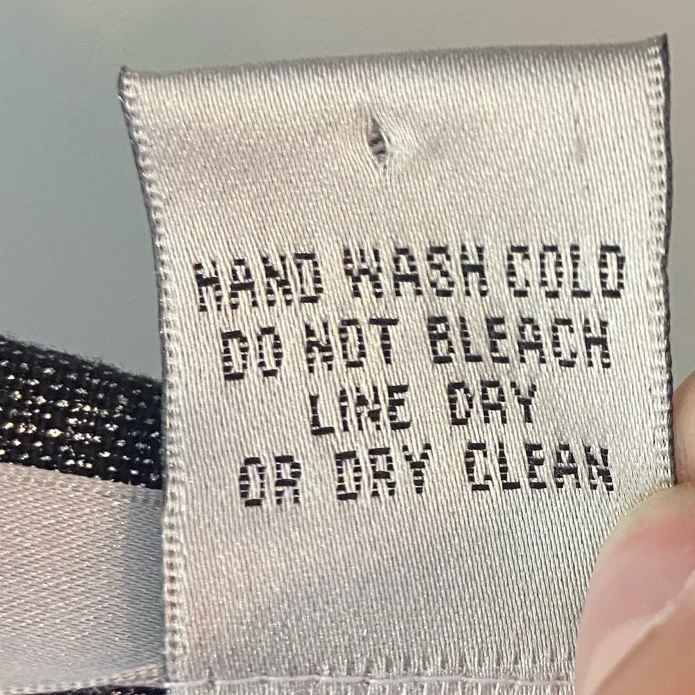 WDNY Dress Sz 12 Black Linen Blend Beaded Metallic Sheath Knee Length Sleeveless - Image 7