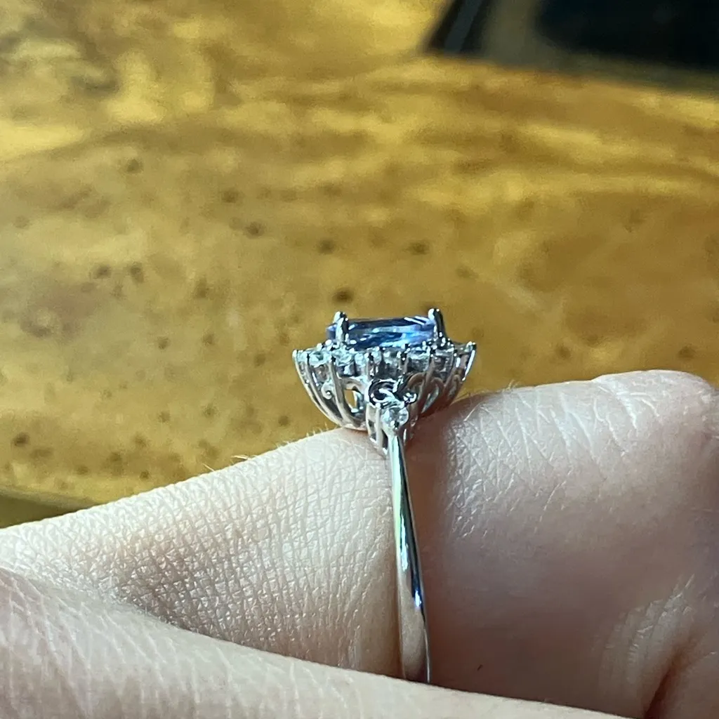 Natural Tanzanite Sterling Silver Ring Size 6 - Image 3