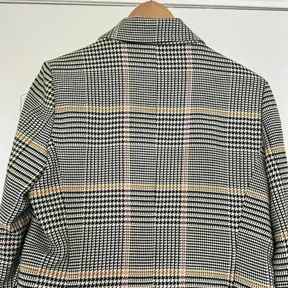 Boston Proper  Houndstooth Plaid Blazer Sz 10 - Image 9