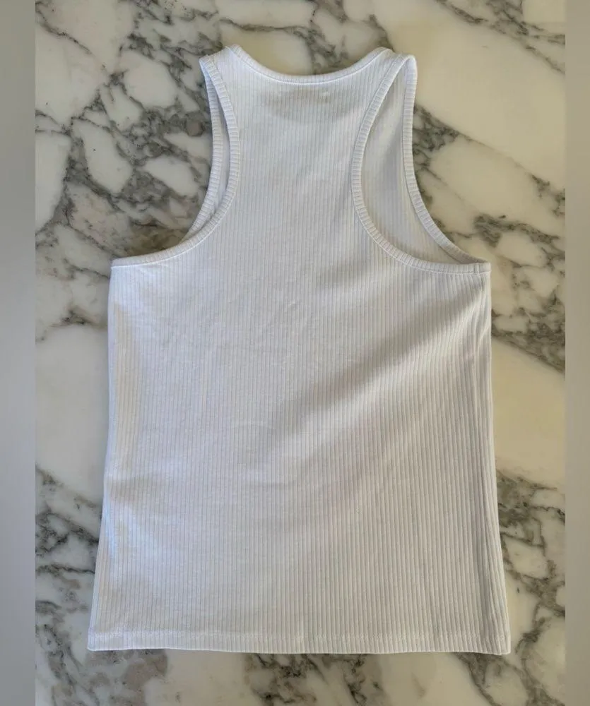 NWT Madewell High Neck in Sleekhold White Tank Top US Women XS - Image 3