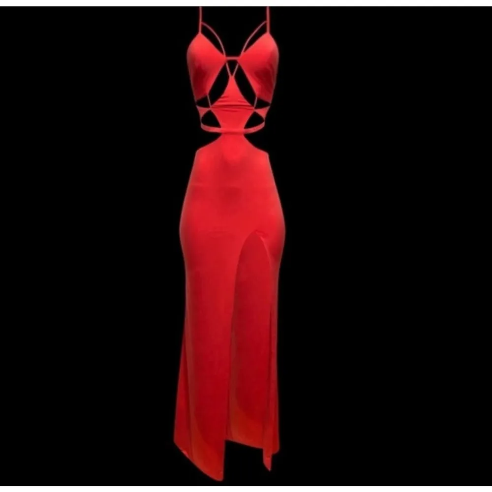 NWOT House Of CB Coral Slit Cut Out‎ Maxi Dress Size XS - Image 7