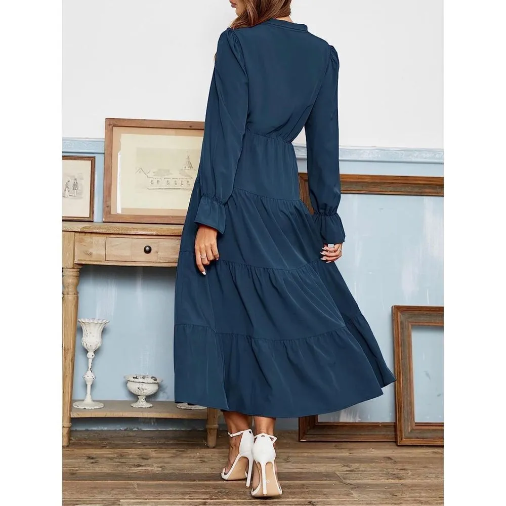 NEW Tiered Tie Neck High Waist A - Image 2