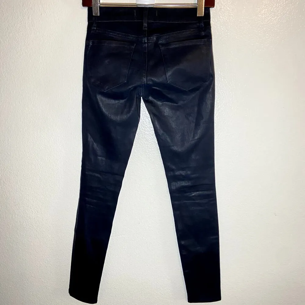 J Brand Coated Legging Denim Skinny Glory Coated Stealth Black 24" - Image 5