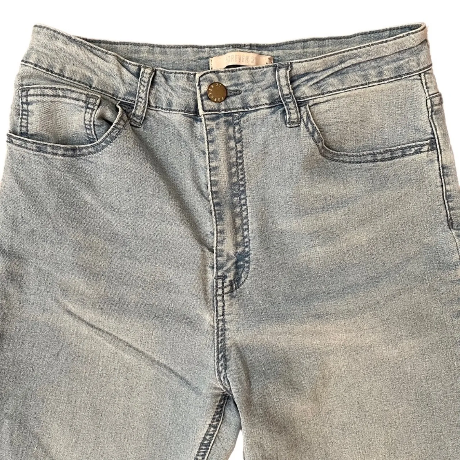 Forever 21 | High Rise Light Wash Skinny Jeans | Size 28 - Image 4
