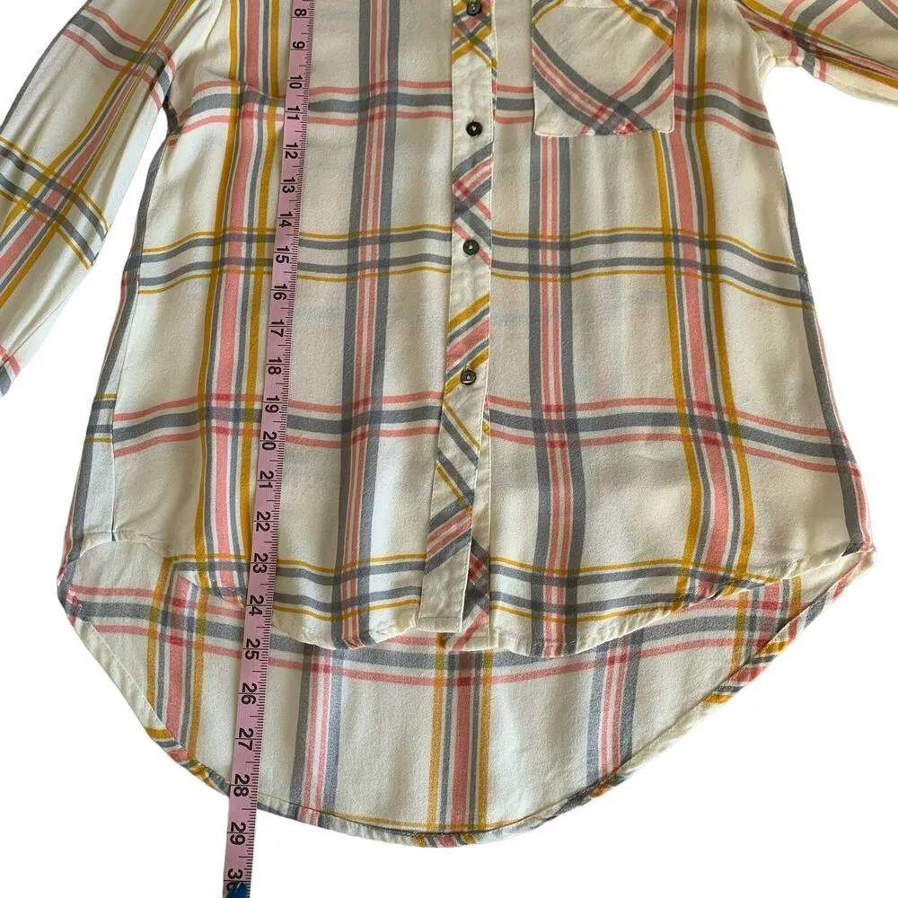 Via Penny Lane Reworked Apparel | Whitney Houston Custom Plaid Button Up Shirt Pink - Image 7