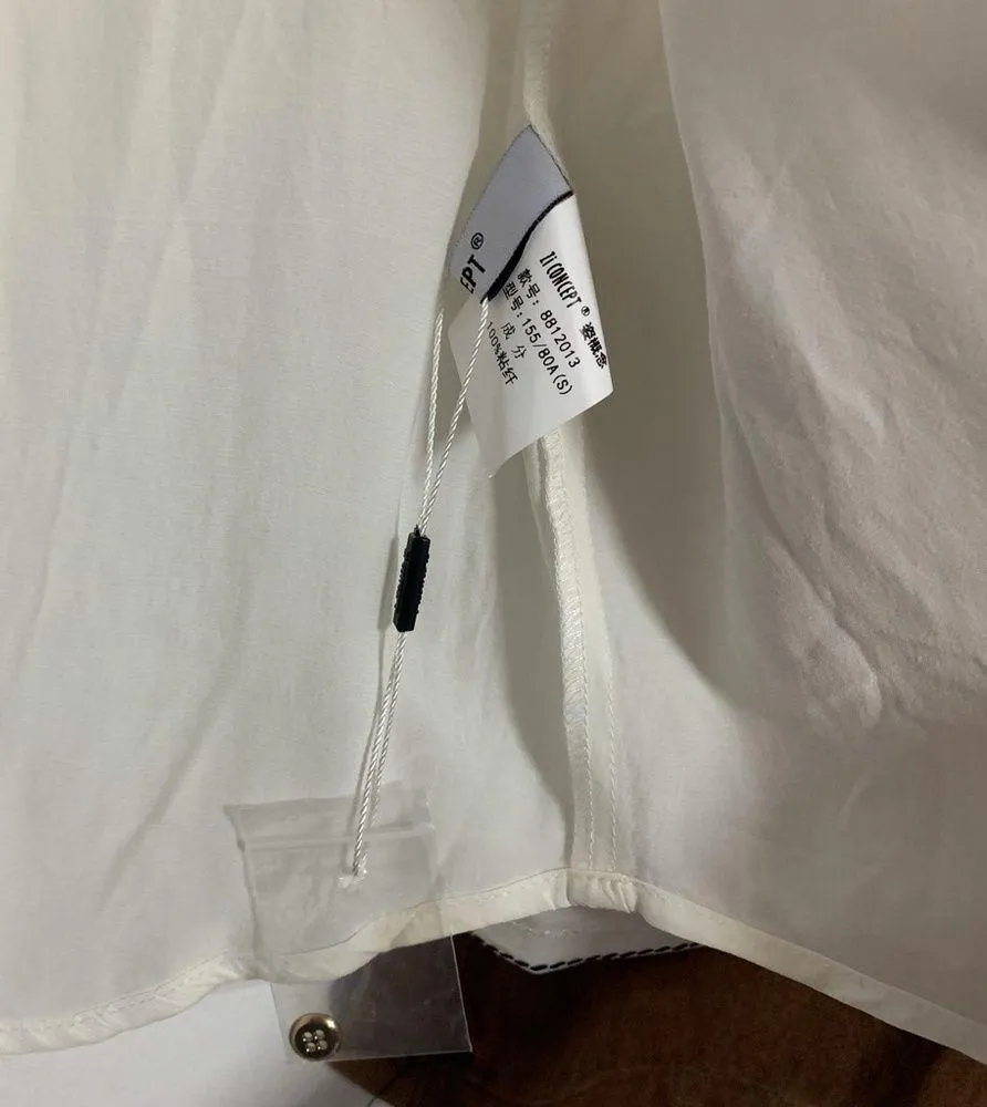 NWT white sheer button down long sleeve shirt blouse Size XS - Image 2