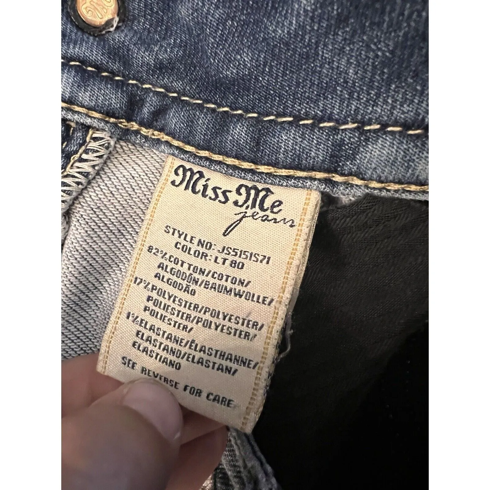 Miss Me Jeans Women's Size 27 Signature Skinny Fit Light Blue Denim‎  Jeans Y2K - Image 4