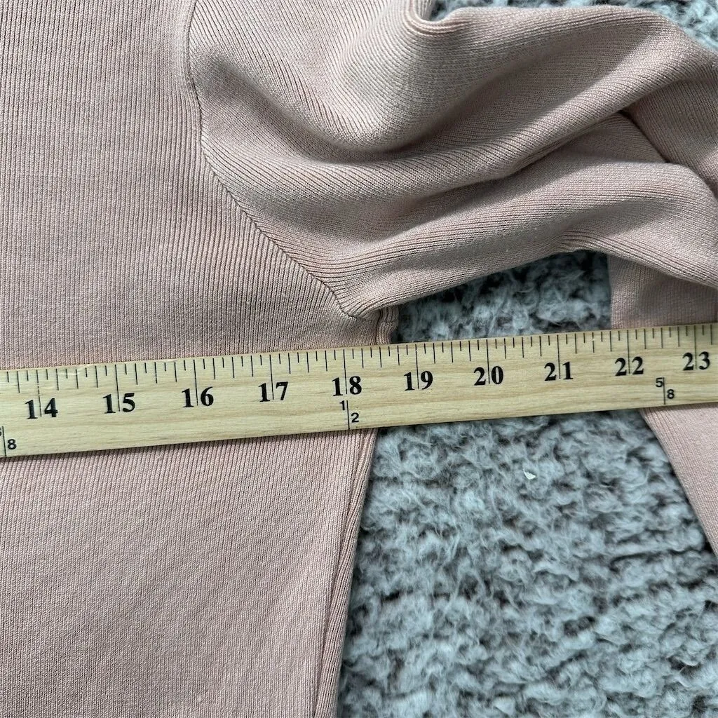 Philosophy Women's Pink Scalloped Edge Pullover Sweater L Quiet Luxury Cottage Size L - Image 8