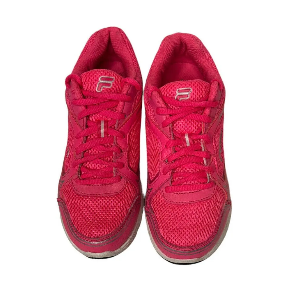 Hot Pink Low Top Mesh Lace Up Athletic Womens Sneakers Running Shoes Size 7 - Image 4