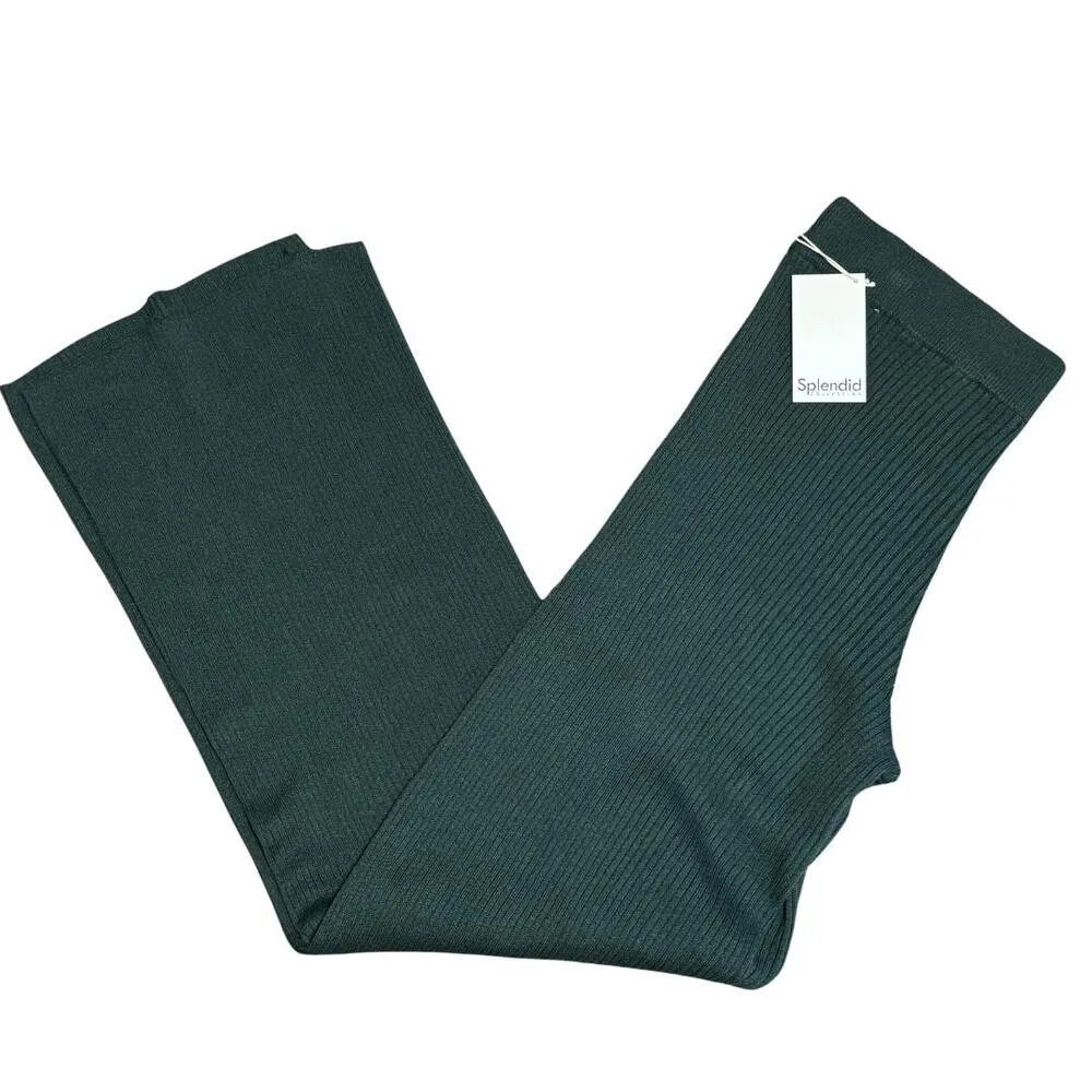 SPLENDID Cashblend Silva Wide Leg Pant Evergreen Cashmere Blend Pull-On NWT XL - Image 3