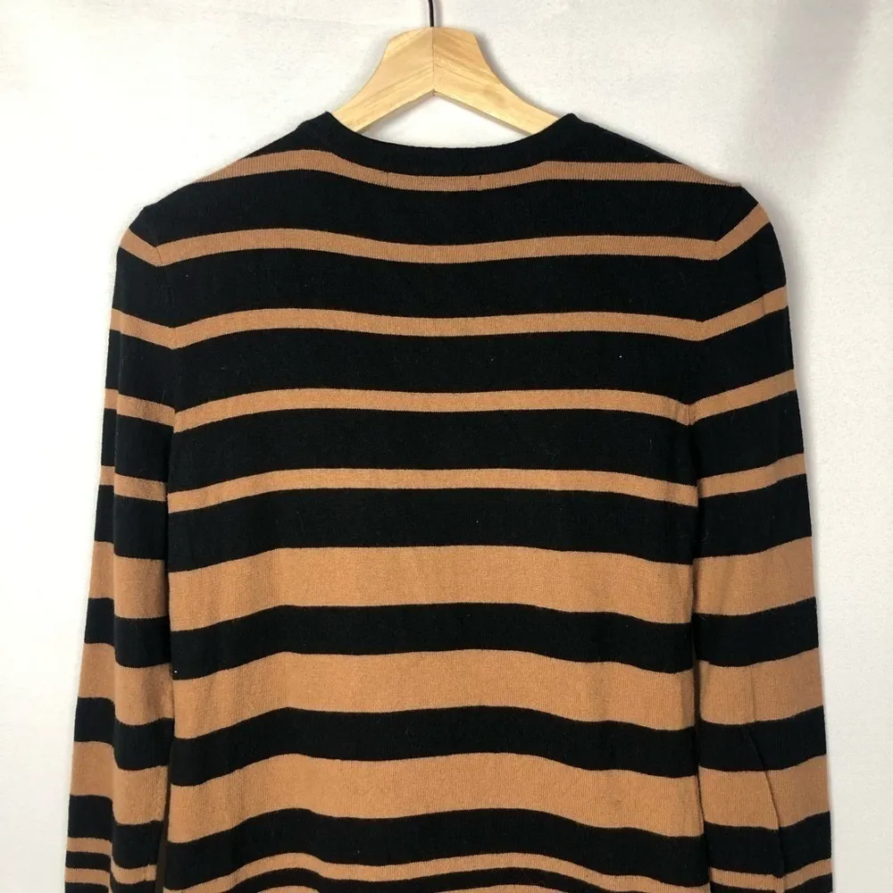 MICHAEL Michael Kors Brown & Black Striped Button Neck Sweater Dress M Tan Size M - Image 8