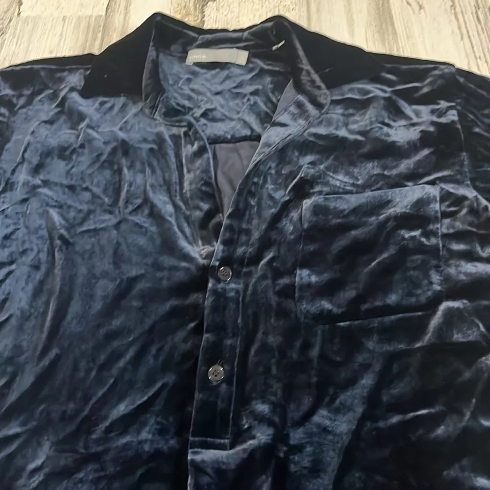 Vince Midnight Blue Velour Dress Size Small - Image 4